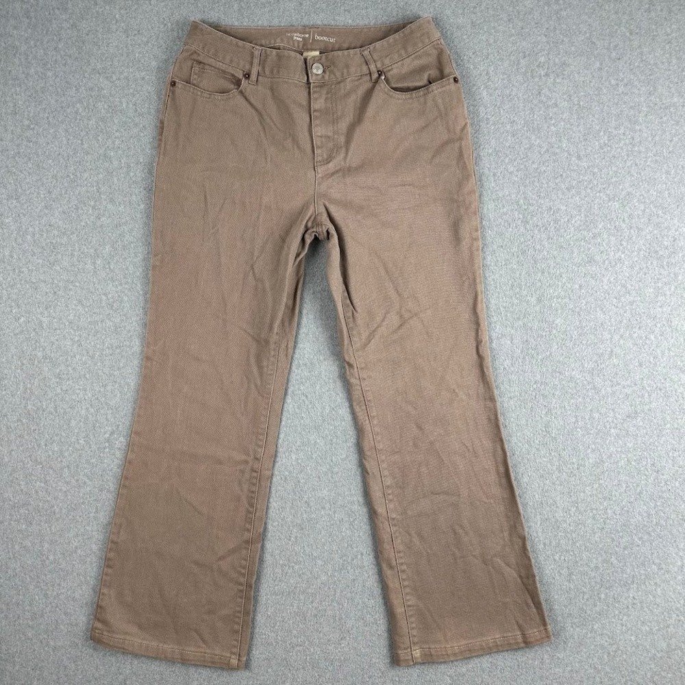 Liz Claiborne Jeans Womens Bootcut‎ Brown Cotton Blend Size 10